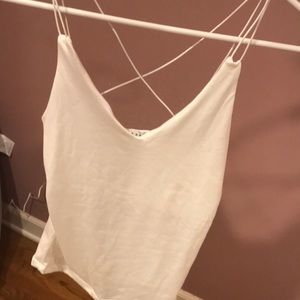 Sage tank top in white with cross back small